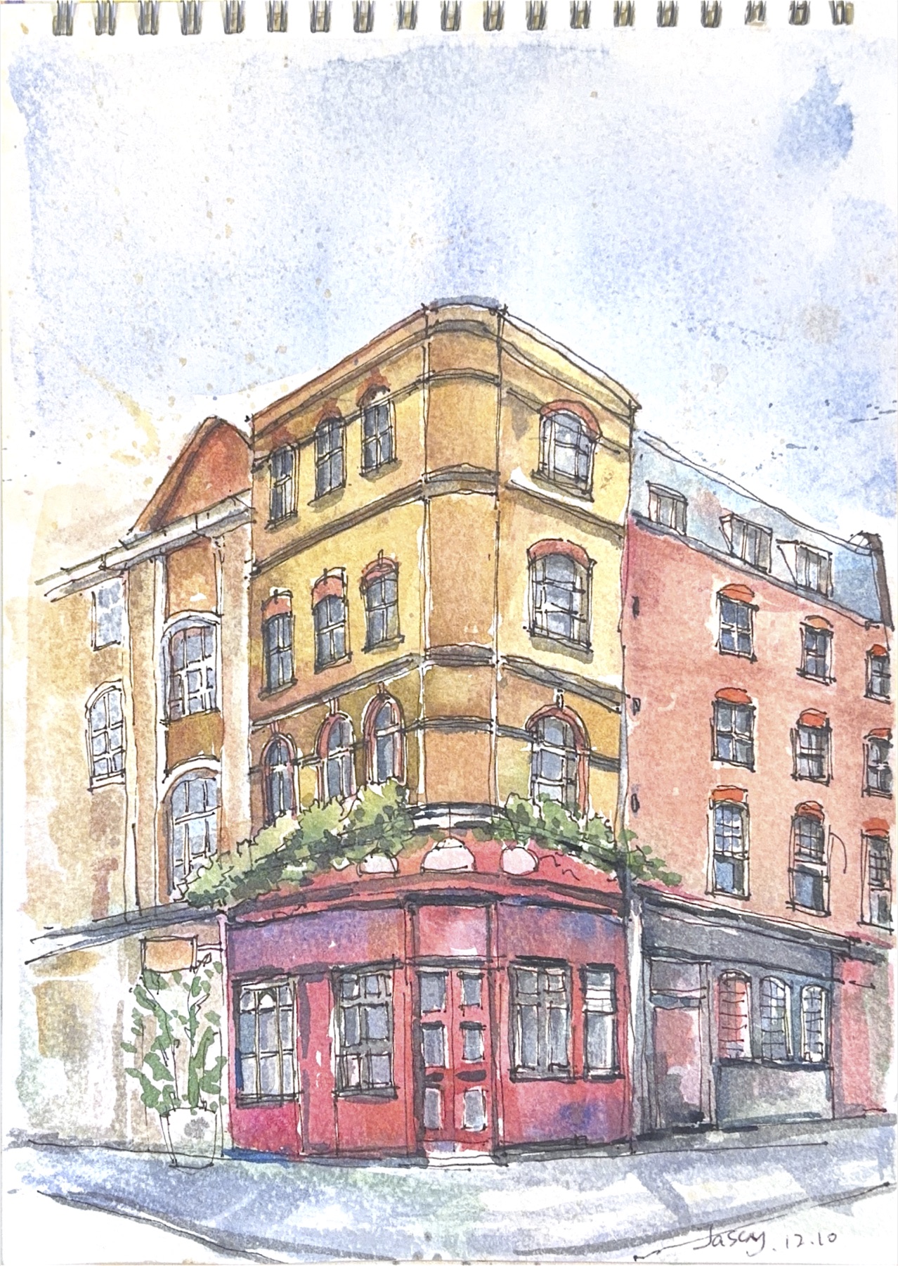 Watercolour building artwork