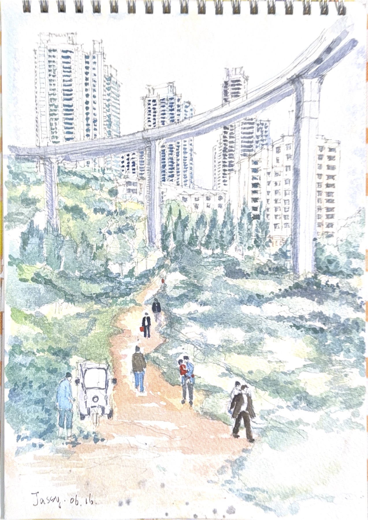 Urban watercolour artwork